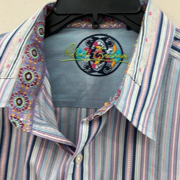 Robert Graham Beautiful Striped Button Down Shirt Size 2XL - Picture 2 of 13
